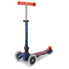 Scooter Micro Mini DELUXE foldable LED navy blue