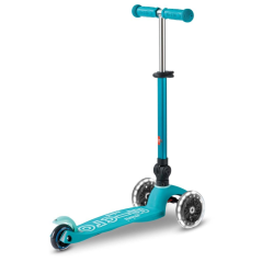 Scooter Micro Mini DELUXE foldable LED aqua