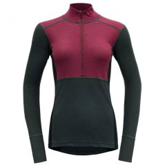 DEVOLD Lauparen Merino 190 Zip Neck Woman beetroot/woods/ink
