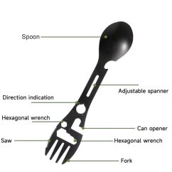CAMPING Multitool Fork/Spoon black