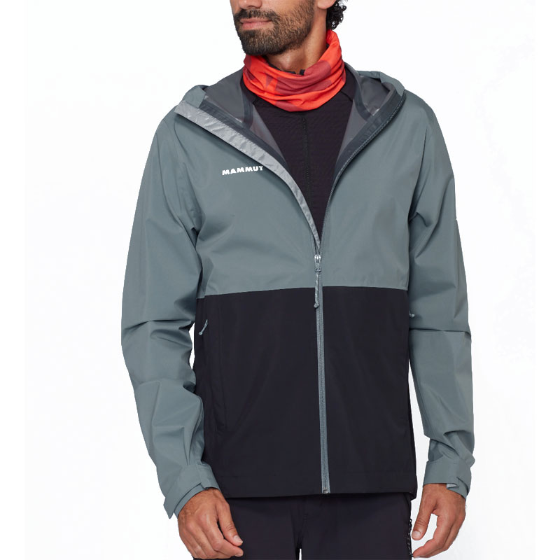 bunda MAMMUT Linard light HS Hooded black/strata - Veľkosť: M