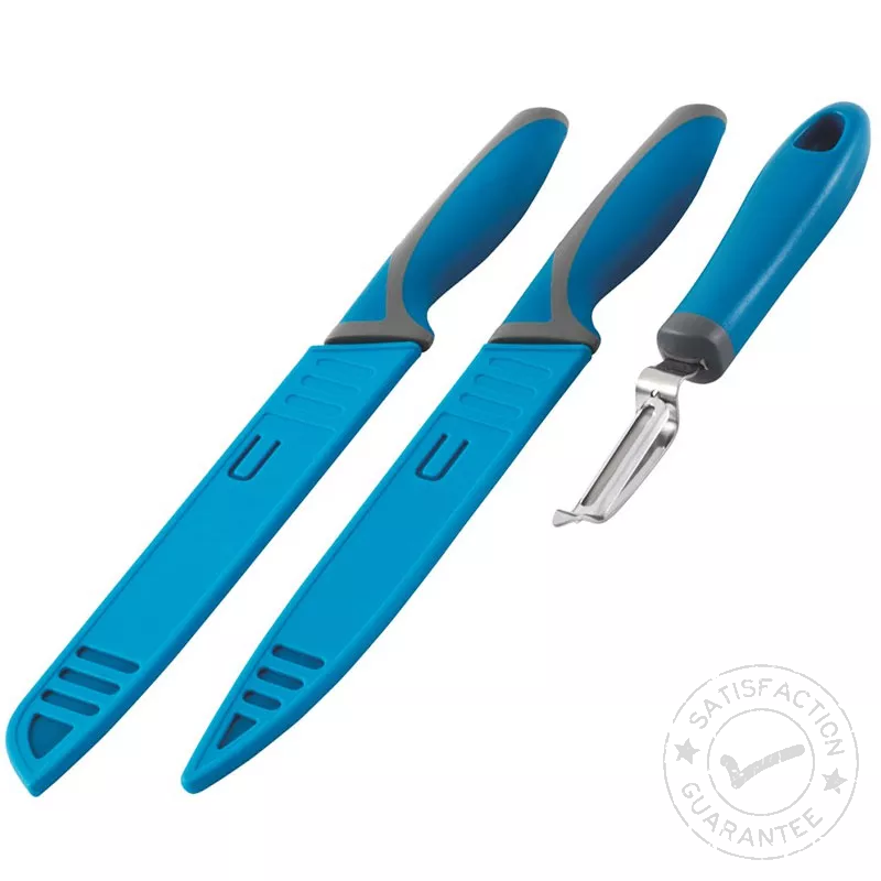OUTWELL Knife Set w/Peeler grey/blue