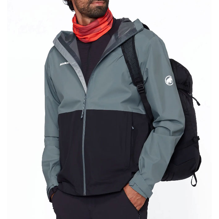 bunda MAMMUT Linard light HS Hooded black/strata - Veľkosť: M