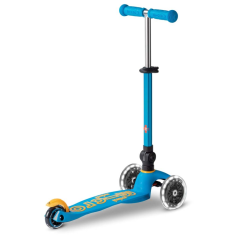 Scooter Micro Mini DELUXE foldable LED ocean blue