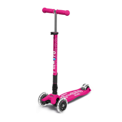 Scooter MAXI Micro Deluxe Foldable LED shock pink