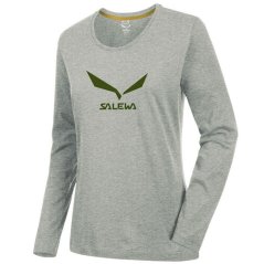 Marškinėliai SALEWA Solidlogo 2 CO W L/S Tee grey melange