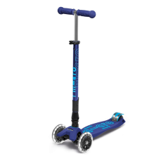 Scooter MAXI Micro Deluxe Foldable LED navy blue