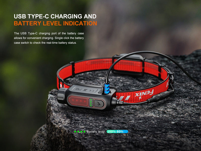 čelovka FENIX HP12R-T black/orange