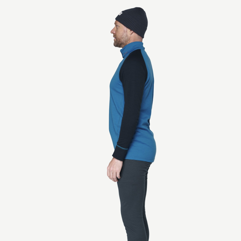 Bluză de corp DEVOLD Duo Active Merino 205 Zip Neck blue/ink - Mărimea: M