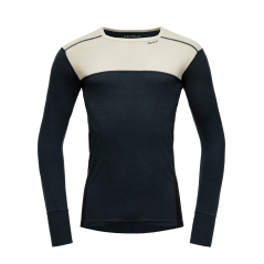 DEVOLD Lauparen Merino 190 Shirt Man raw white/ink/black - Haut à manches longues