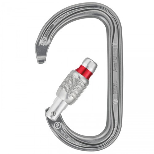karabína PETZL Am'D Screw-Lock gray