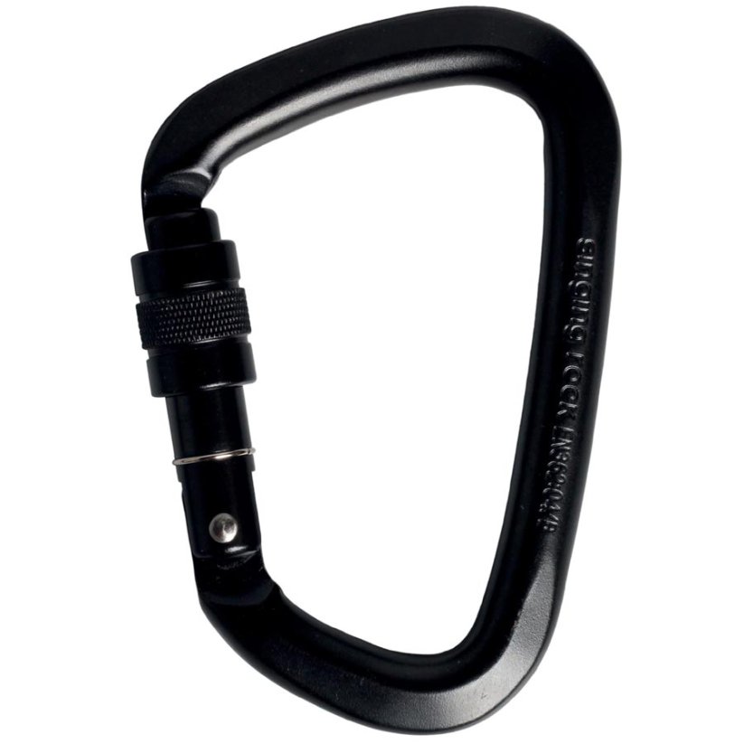 karabína SINGING ROCK D Steel Lock Screw black
