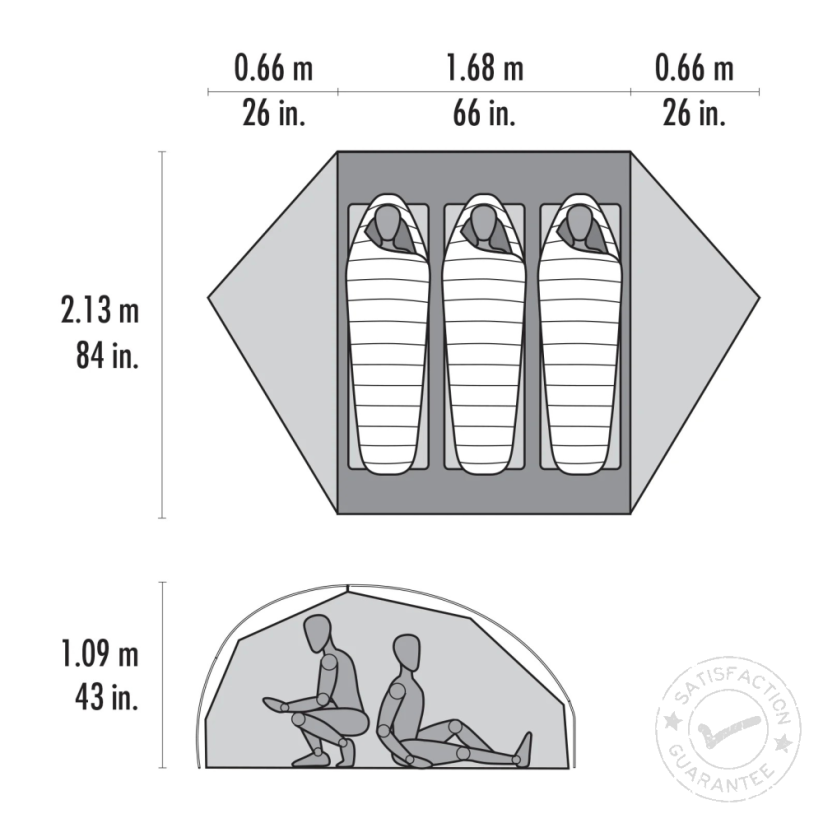 MSR FreeLite 3 ultralight tent green