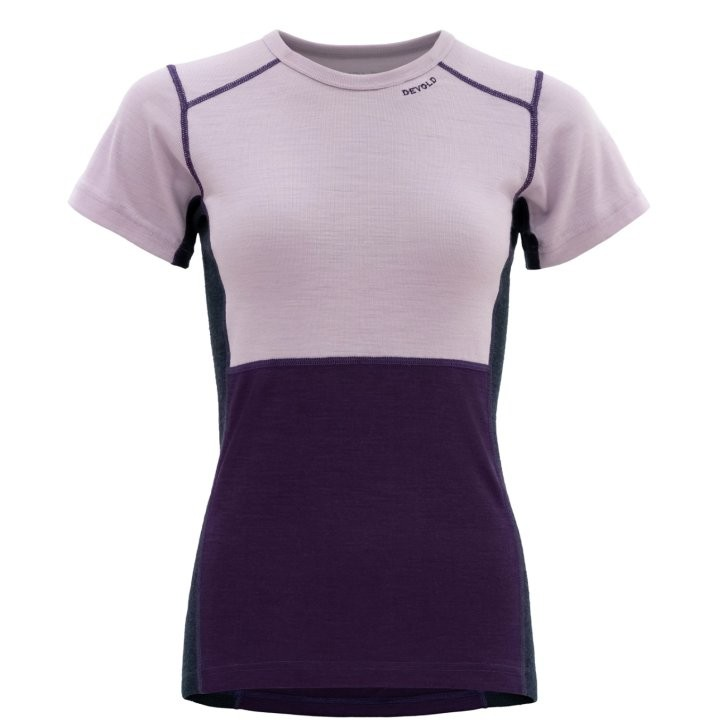 DEVOLD Lauparen Merino 190 T-Shirt Woman orchid/lilac/ink - Veľkosť: M