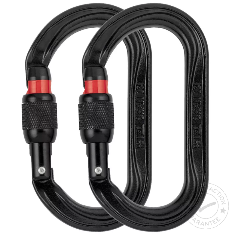 PETZL Oxan Screw-Lock 2-Pack black - Karabiners
