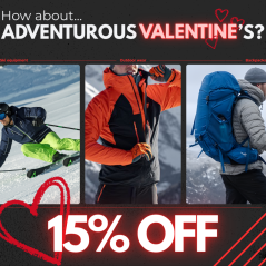 バレンタインセール：アウトドアギア全品15%OFF