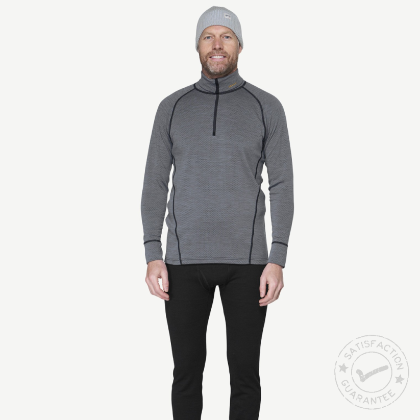 Bluză de corp DEVOLD Duo Active Merino 205 Zip Neck castlerock - Mărimea: XL