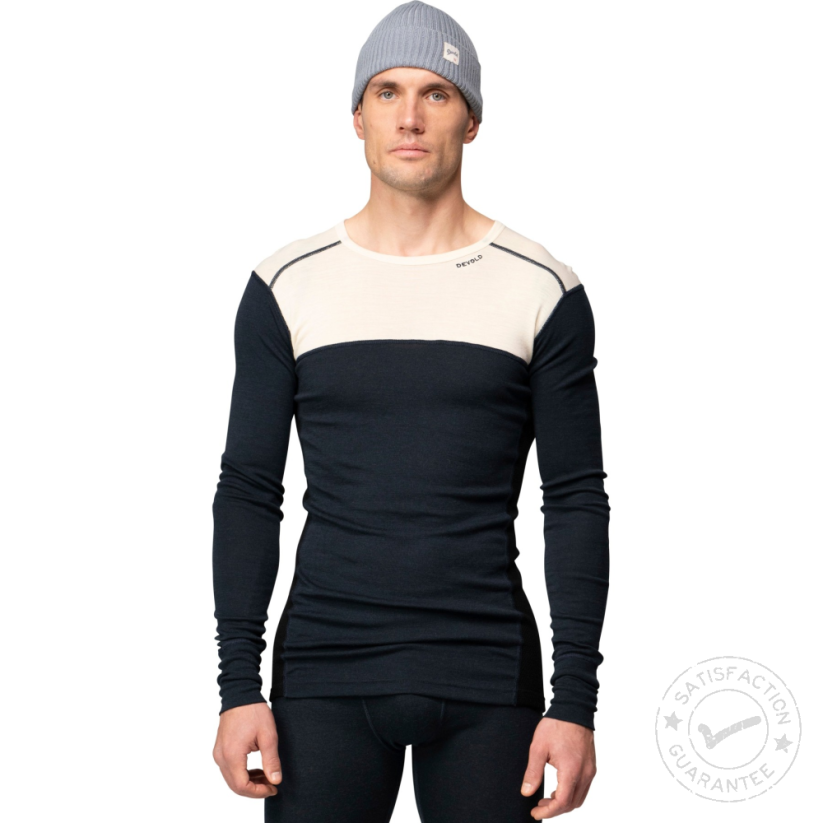 тениска DEVOLD Lauparen Merino 190 Shirt Man raw white/ink/black
