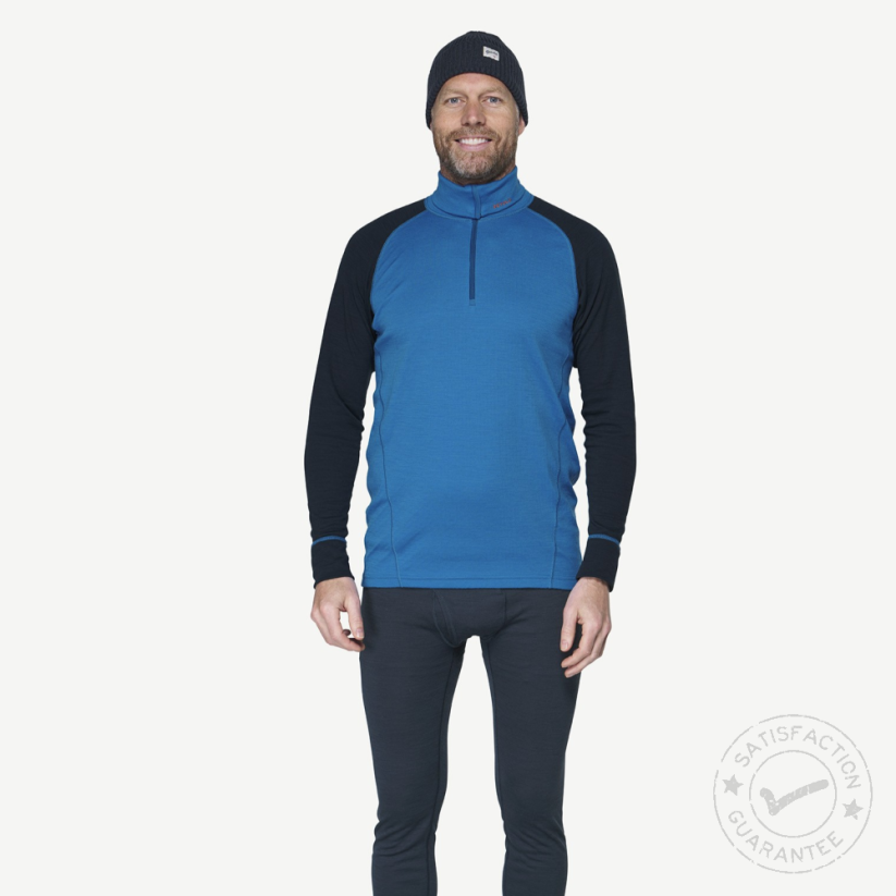 DEVOLD Duo Active Merino 205 Zip Neck blue/ink  - Ondergoed