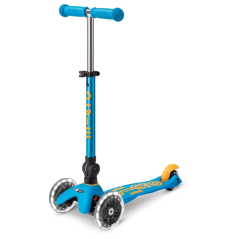Scooter Micro Mini DELUXE foldable LED ocean blue