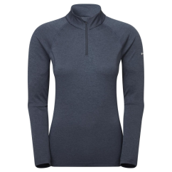 Montane Dart Zip Neck W eclipse blue - Langærmede trøje