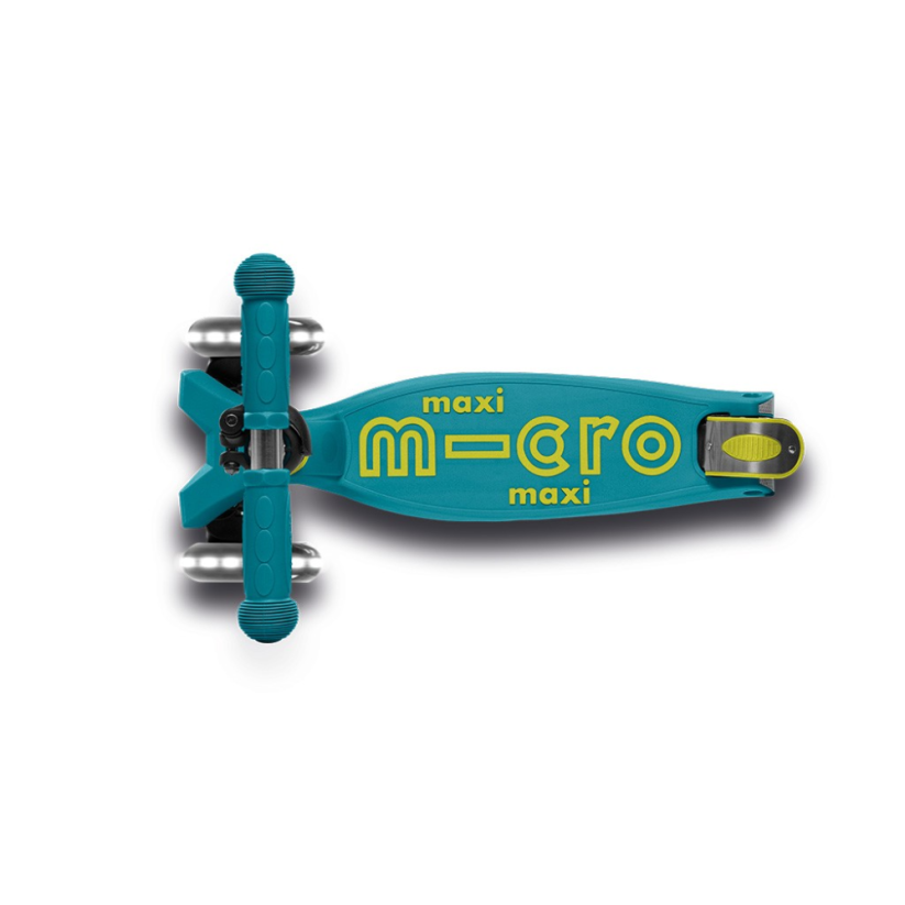 Scooter Micro MAXI Deluxe Foldable LED Petrol green