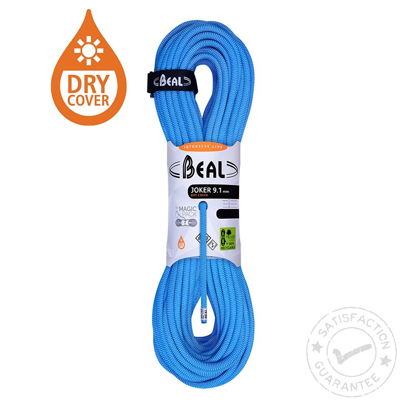 Динамично въже BEAL Joker 9.1mm Dry Cover 70m blue