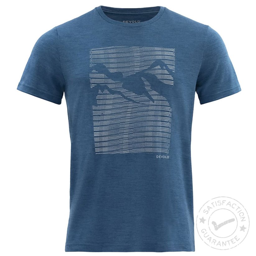 DEVOLD Havtaka Merino 150 Tee Man blue melange
